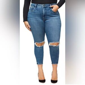 Good American Plus Size Distressed Jeans